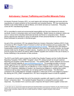Anti-slavery / Human Trafficking and Conflict Minerals Policy