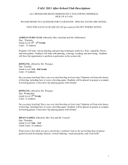 FALL 2013 After-School Club Descriptions