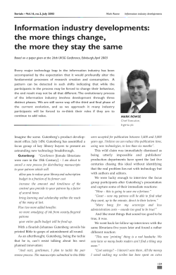 Information industry developments: the more things - Serials