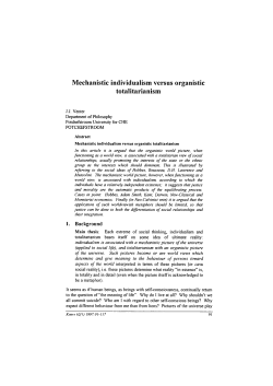 Mechanistic individualism versus organistic totalitarianism