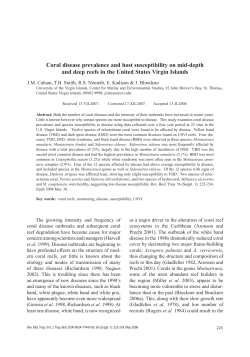 Coral disease prevalence and host susceptibility on mid