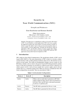 Security in Near Field Communication (NFC)