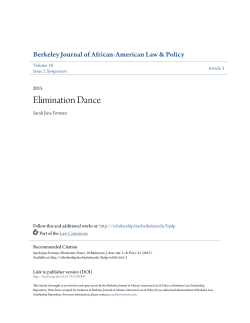Elimination Dance - Berkeley Law Scholarship Repository