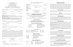 August 28, 2016 - Eastwood Presbyterian Church