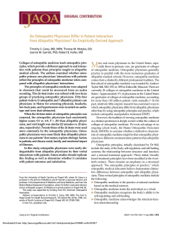 Do osteopathic physicians differ in patient interaction from allopathic