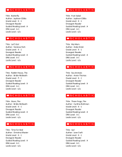 A DRA Level - Scholastic