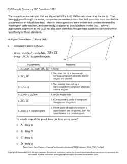 OSPI Geometry EOC Sample Questions 2013
