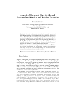 Analysis of Document Diversity through Sentence