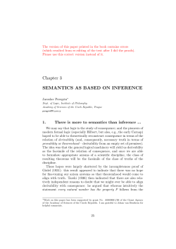 Chapter 3 SEMANTICS AS BASED ON INFERENCE