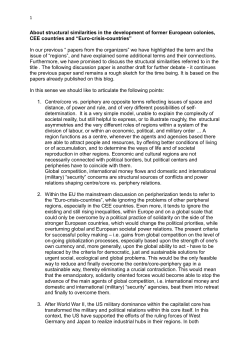 About structural similarities in the development of former European