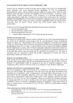 Management of Ovarian Cysts in Primary Care