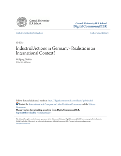 Industrial Actions in Germany - Realistic in an International Context?