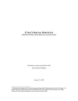 cuba`s social services - World bank documents