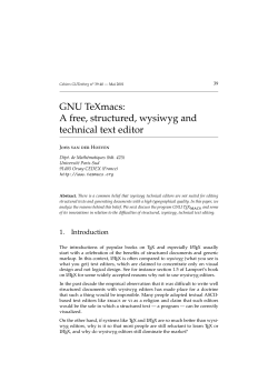 GNU TeXmacs: A free, structured, wysiwyg and technical text editor