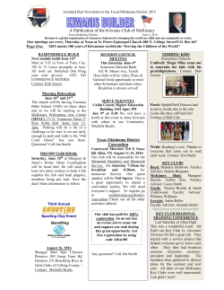Jun 2 Newsletter - McKinney Kiwanis