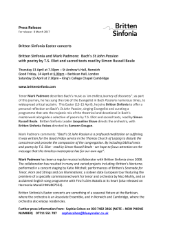 Mark Padmore and Britten Sinfonia - Bach`s St John Passion, 13, 14