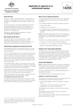 1420S - Application for approval as an entertainment sponsor