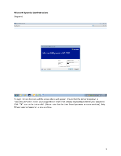 1 Microsoft Dynamics User Instructions Diagram 1 To login click on