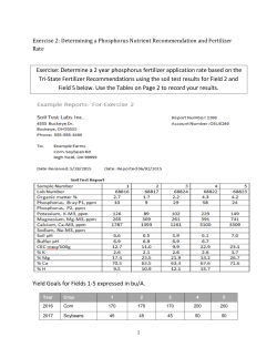 Exercise 2: Determining P Nutrient Rec. and Fertilizer Rate