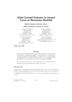 Global Gronwall Estimates for Integral Curves on Riemannian