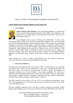Annex 2. Profile of the presidential candidates and their parties
