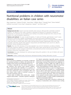 Nutritional problems in children with neuromotor disabilities: an