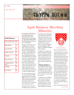 May 2008 - The Barony of Dun Carraig