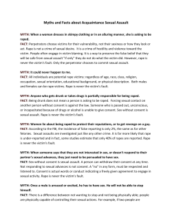 Myths and Facts about Acquaintance Sexual Assault