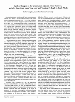 Further thoughts on the terms hanau eepe and hanau momoko, and