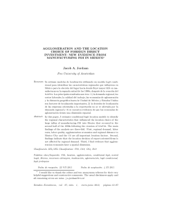 AGGLOMERATION AND THE LOCATION CHOICE OF FOREIGN