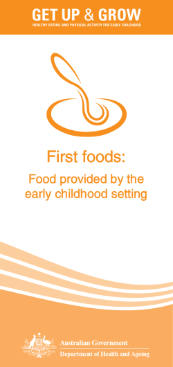 First foods: Food provided by the early childhood setting
