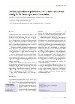 Anticoagulation in primary care &ndash; a cross sectional study in 14