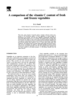 A comparison of the vitamin C content of fresh and frozen vegetables