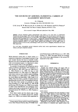 the sources of aerosol elemental carbon at allegheny mountain