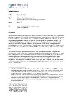 Traffic Study Review - Windom Park Citizens in Action