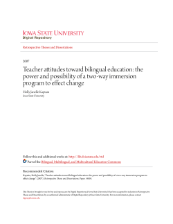 Teacher attitudes toward bilingual education: the power and