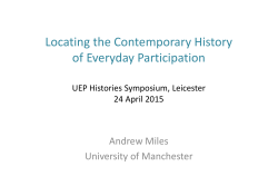 Locating the Contemporary History of Everyday Participation