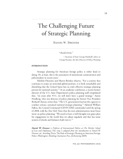 The Challenging Future of Strategic Planning