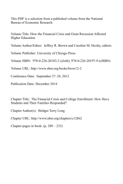 How the Financial Crisis and Great Recession Affected Higher