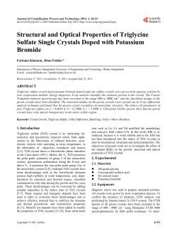 Structural and Optical Properties of Triglycine Sulfate Single Crystals