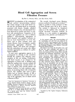 Blood Cell Aggregation and Screen Filtration Pressure