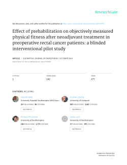 Effect of prehabilitation on objectively measured physical fitness