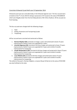 Conviction Kirkwood Cycad theft case 22 September 2014