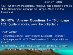 The Columbian Exchange - History With Ms. Harding