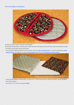Sew a Pot Holder in 60 Minutes