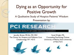 Dying as an Opportunity for Positive Growth