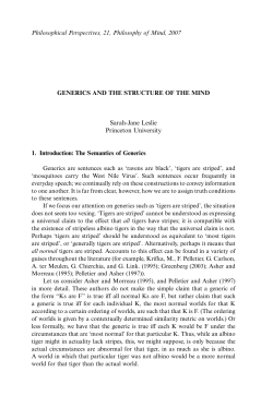 generics and the structure of the mind