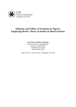 Ethnicity and Politics of Exclusion in Nigeria: Employing