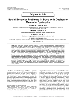 Social Behavior Problems in Boys with Duchenne