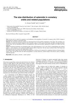 The size distribution of asteroids in cometary orbits and related